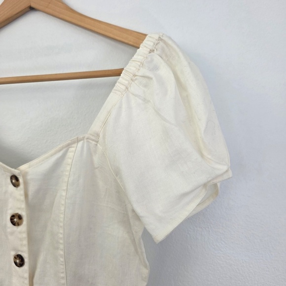 Madewell Linen-Cotton Puff-Sleeve Mini Dress - Picture 8 of 13